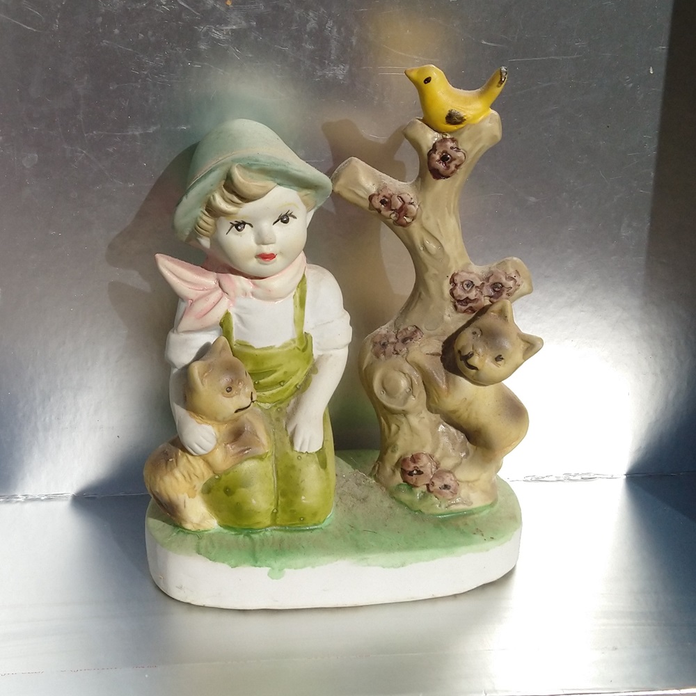 Sujet champêtre en porcelaine biscuit - Rural subject in biscuit porcelain