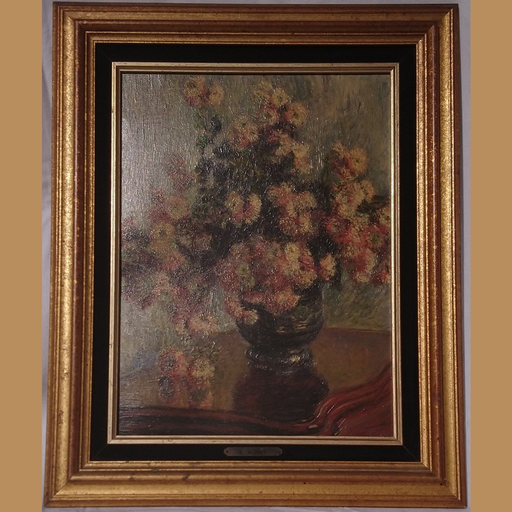 Tableau Chrysanthèmes reproduction peinte à la main à l'huile sur toile de l'oeuvre de Claude Monet 1880 - Chrysanthemum painting reproduction hand-painted in oil on canvas of the work by Claude Monet 1880 Tableau Chrysanthèmes reproduction peinte à la main à l'huile sur toile de l'oeuvre de Claude Monet 1880 - Chrysanthemum painting reproduction hand-painted in oil on canvas of the work by Claude Monet 1880
