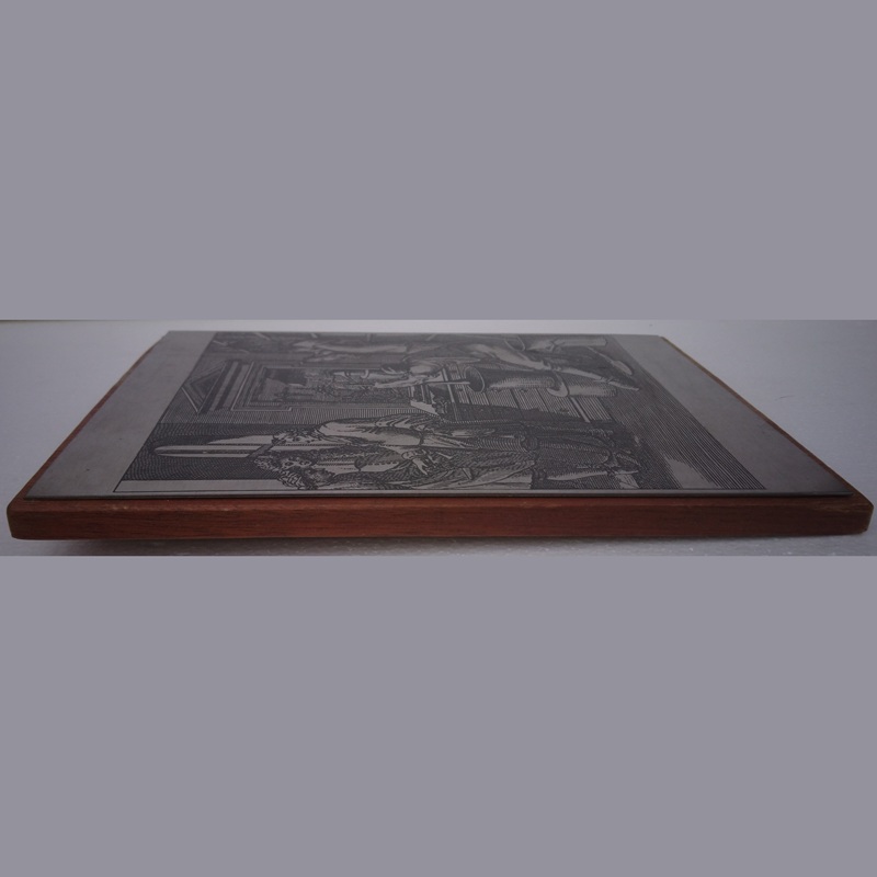 Plaque de gravure d'imprimerie Française du 19ème siècle - French printing engraving plate from the 19th century Plaque de gravure d'imprimerie Française du 19ème siècle - French printing engraving plate from the 19th century