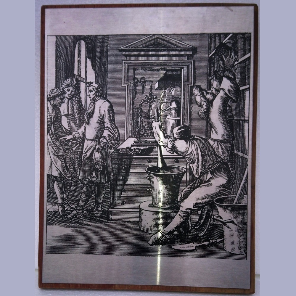Plaque de gravure d'imprimerie Française du 19ème siècle - French printing engraving plate from the 19th century