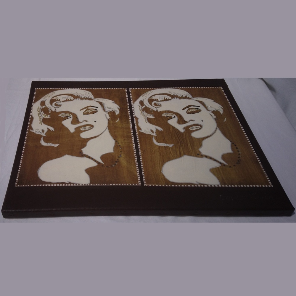 Tableau peint Marilyn Monroe signé - Painting of Marilyn Monroe signed Tableau peint Marilyn Monroe signé - Painting of Marilyn Monroe signed
