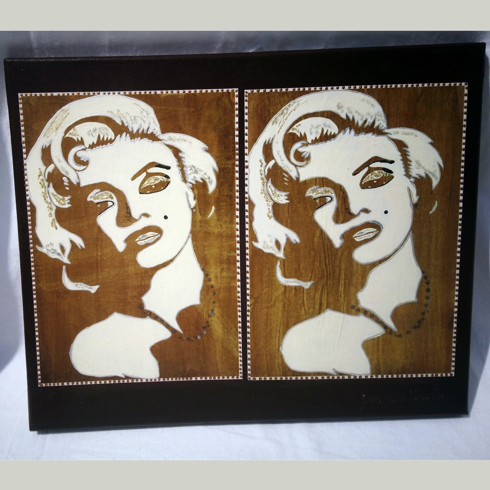 Tableau peint Marilyn Monroe signé - Painting of Marilyn Monroe signed