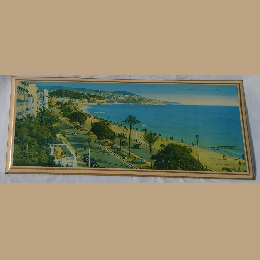 Photochromie de la Promenade des Anglais à Nice en France des années 1940 - Photochromie of the Promenade des Anglais in Nice, France from the 1940s