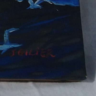 Tableau peinture huile acrylique sur toile paquebot 3 cheminées signée - Oil acrylic painting on canvas of a liner with 3 smokestacks signed Tableau peinture huile acrylique sur toile paquebot 3 cheminées signée - Oil acrylic painting on canvas of a liner with 3 smokestacks signed