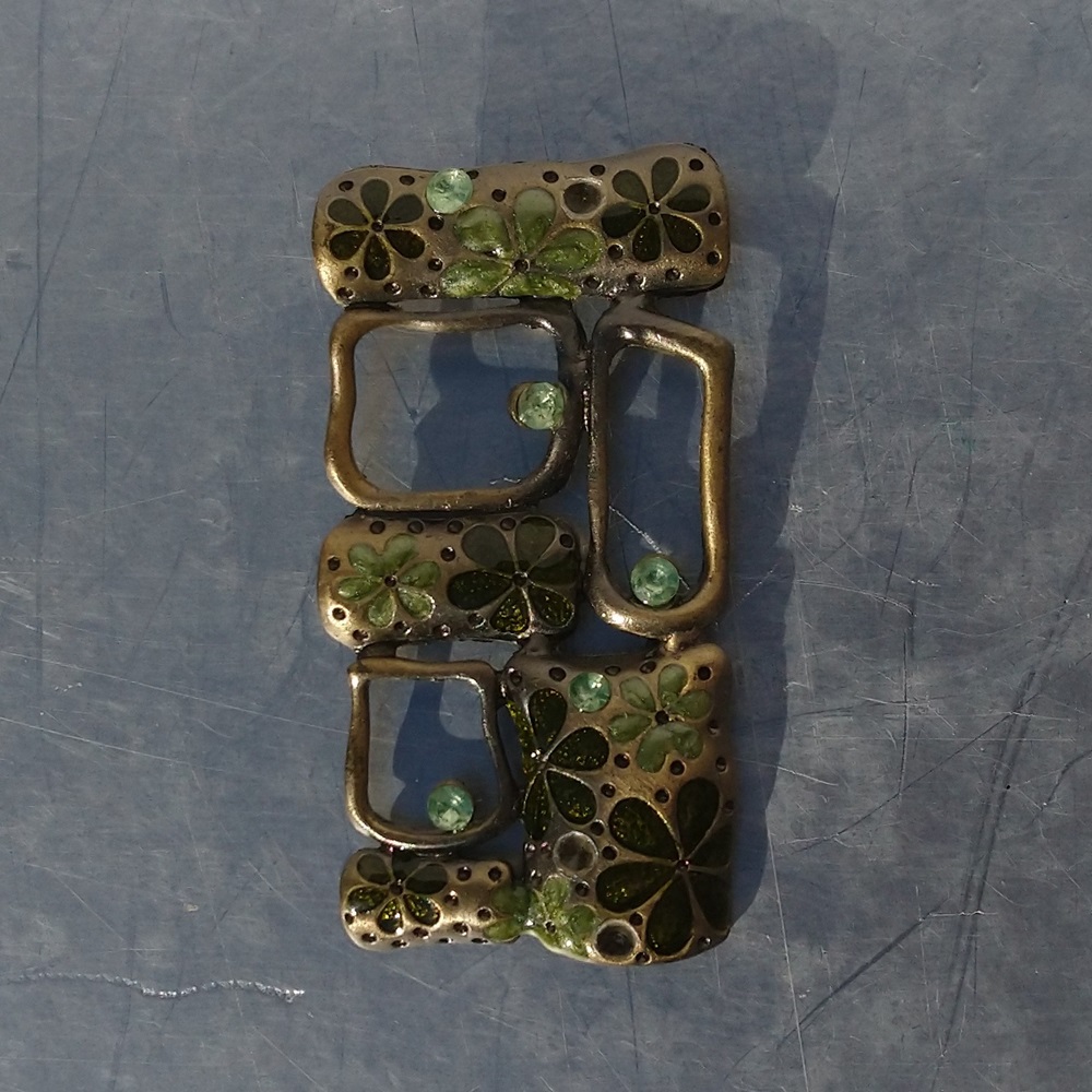 Pendentif en bronze émaillé période Hippie année 70 - Enamelled bronze pendant from the Hippie period of the 70s
